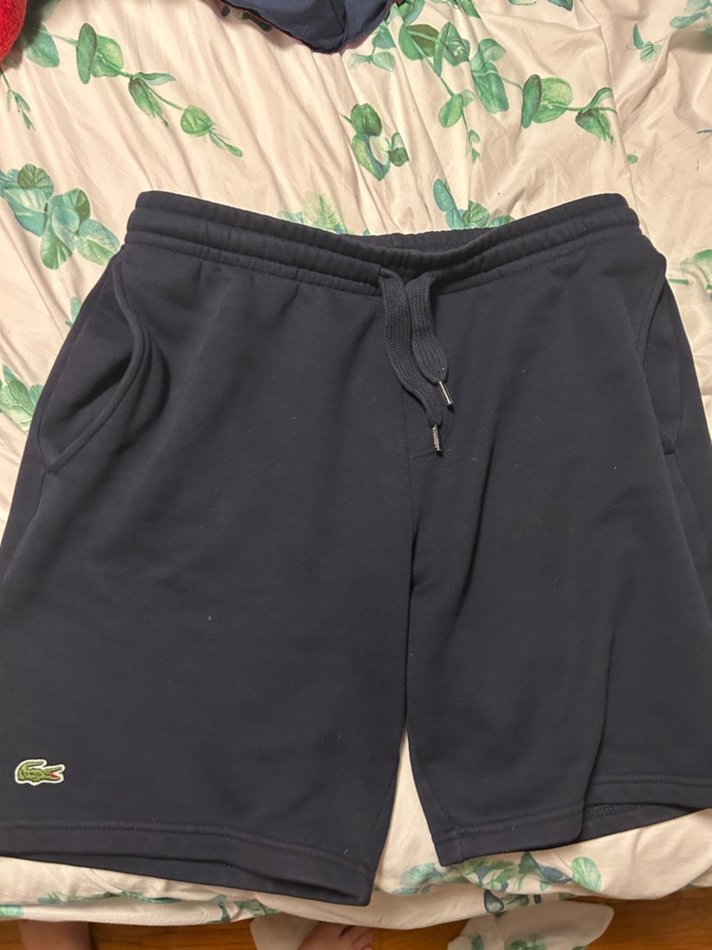 Lacoste Men's Navy Cotton Drawstring Shorts Sz medium NWOT